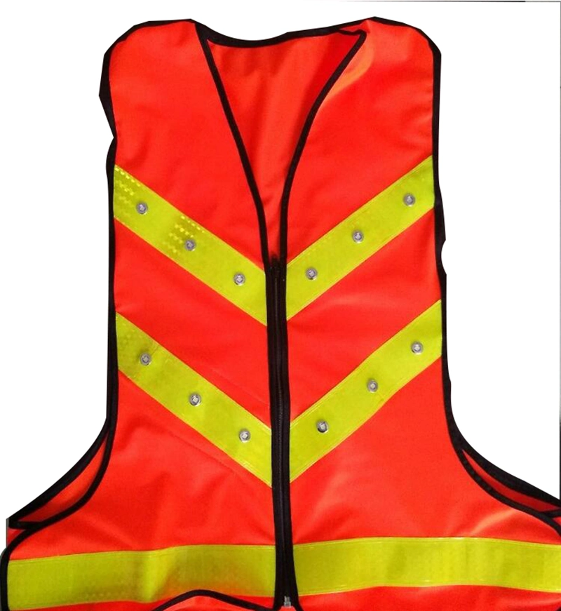 LED Safety Vest with Reflective Stripes High Visibility Removable LED Running Jogging Dog Walking